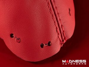 FIAT 124 Spider Gear Shift / eBrake Kit - Black Italy - Boot Red Leather w/ Red Stitching